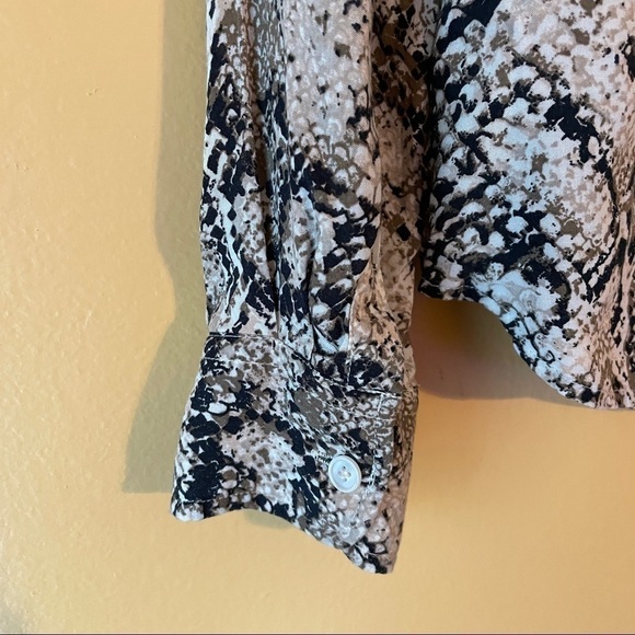 Talbots Snakeskin Print Button Down Shirt - Picture 6 of 9